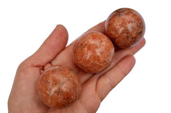 Lot de Boules de Cristal de Calcite Orange 1 kg (13-14 Pcs) 4