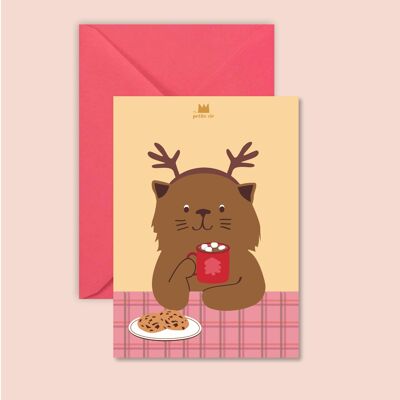 Cartolina di Natale - Gatto Malva