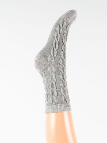 Chaussettes courtes femme en laine tressée 2