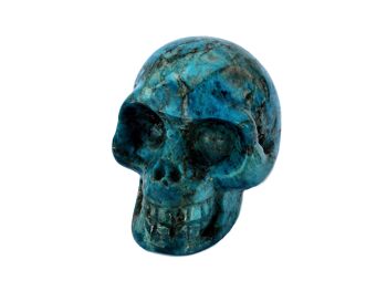 Crâne d'apatite bleue, sculpture de crâne de cristal faite à la main, squelette d'apatite bleue 3