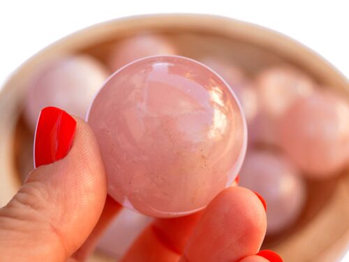 Rose Quarz Crystal Sphere (19-20 Pcs) - (25mm - 40mm)
