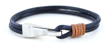 Bracelet en cuir et boucle acier inoxydable type crochet 2