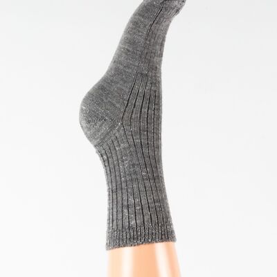 Women's lurex ribbed wool socks