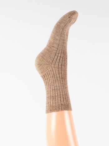 Chaussettes femme en laine côtelée lurex 6