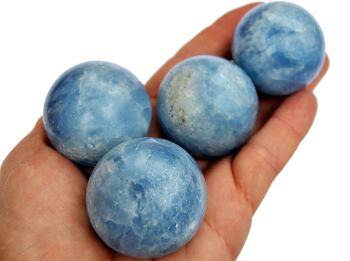 Lot de 1 kg de sphère de calcite bleue (10-11 pièces) – (25 mm – 40 mm) 6