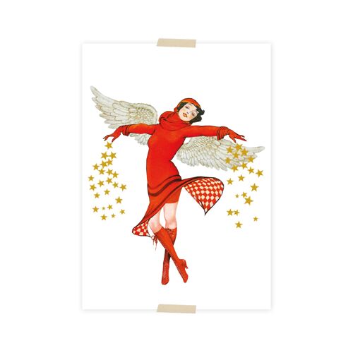 Christmas Postcard collage Christmas angel