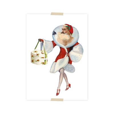 Christmas Postcard collage Santa Claus