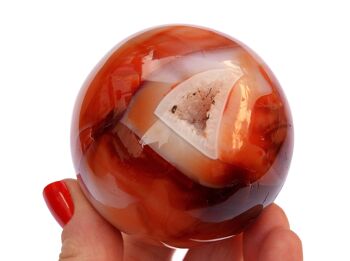 Sphère de cornaline rouge (45 mm - 65 mm) 6
