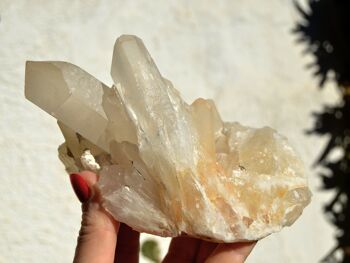 Grappe de quartz cristal, grand cristal de roche brut 1