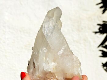Grappe de quartz cristal, grand cristal de roche brut 5