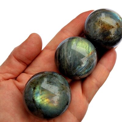 1 Kg Lot of Labradorite Sphere (14-15 Pcs) - (25mm - 40mm)