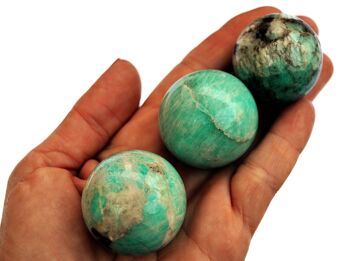 Lot de 1 kg de sphère d'amazonite verte (12-13 pièces) - (25 mm - 40 mm) 6