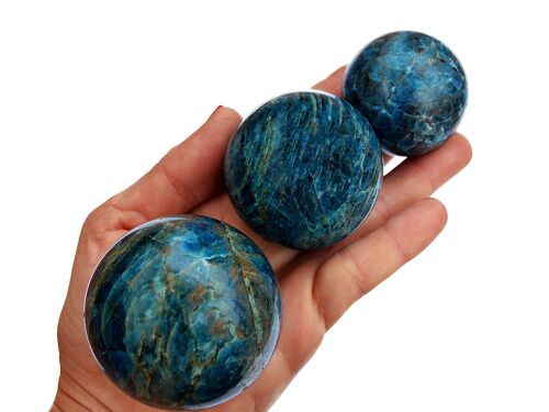1 Kg Lot of Blue Apatite Sphere Crystal (5-6 Pcs) - (45mm - 60mm)
