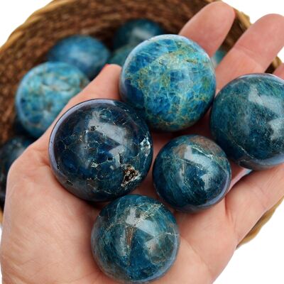 Pietra sfera di apatite blu (25 mm - 40 mm)