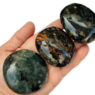 1 Kg Lot of Ocean Jasper Palm Stone (9-10 Pcs) - (40mm - 65mm)