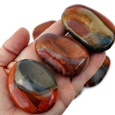 1 Kg Lot of Polychrome Jasper Palm Stone (8-10 Pcs) - (40mm - 70mm)