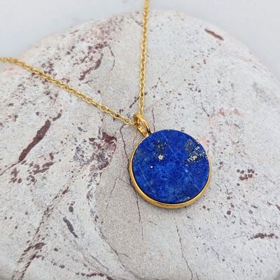 Le collier de pierres précieuses Circle Lapis Lazuli