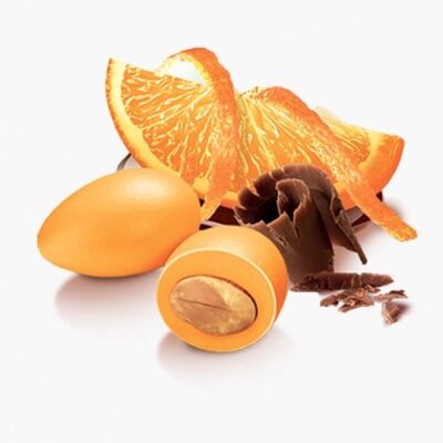 Grageas de chocolate con almendras y naranja