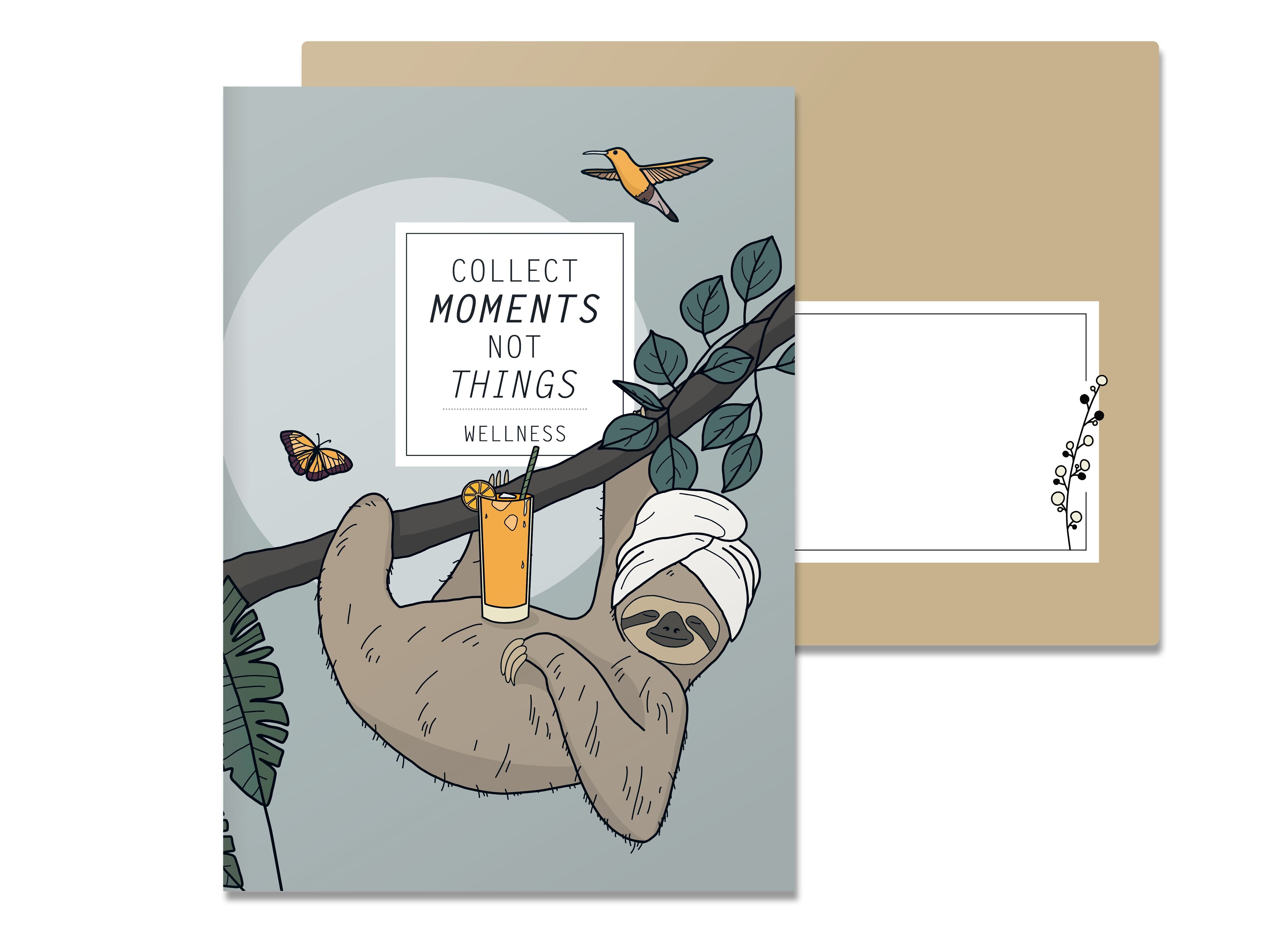 Tarjeta plegable Colecciona Momentos, No Cosas, Bienestar, Pereza