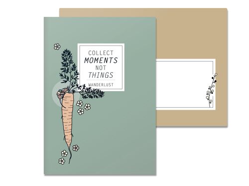 Klappkarte Collect Moments Not Things, Wanderlust, Maus und Möhre