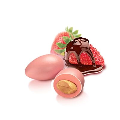 Dragées amandes, chocolat, fraises