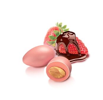 Dragées amandes, chocolat, fraises