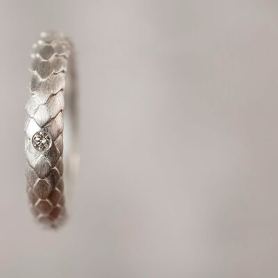 Diamond Art Deco Silver Ring