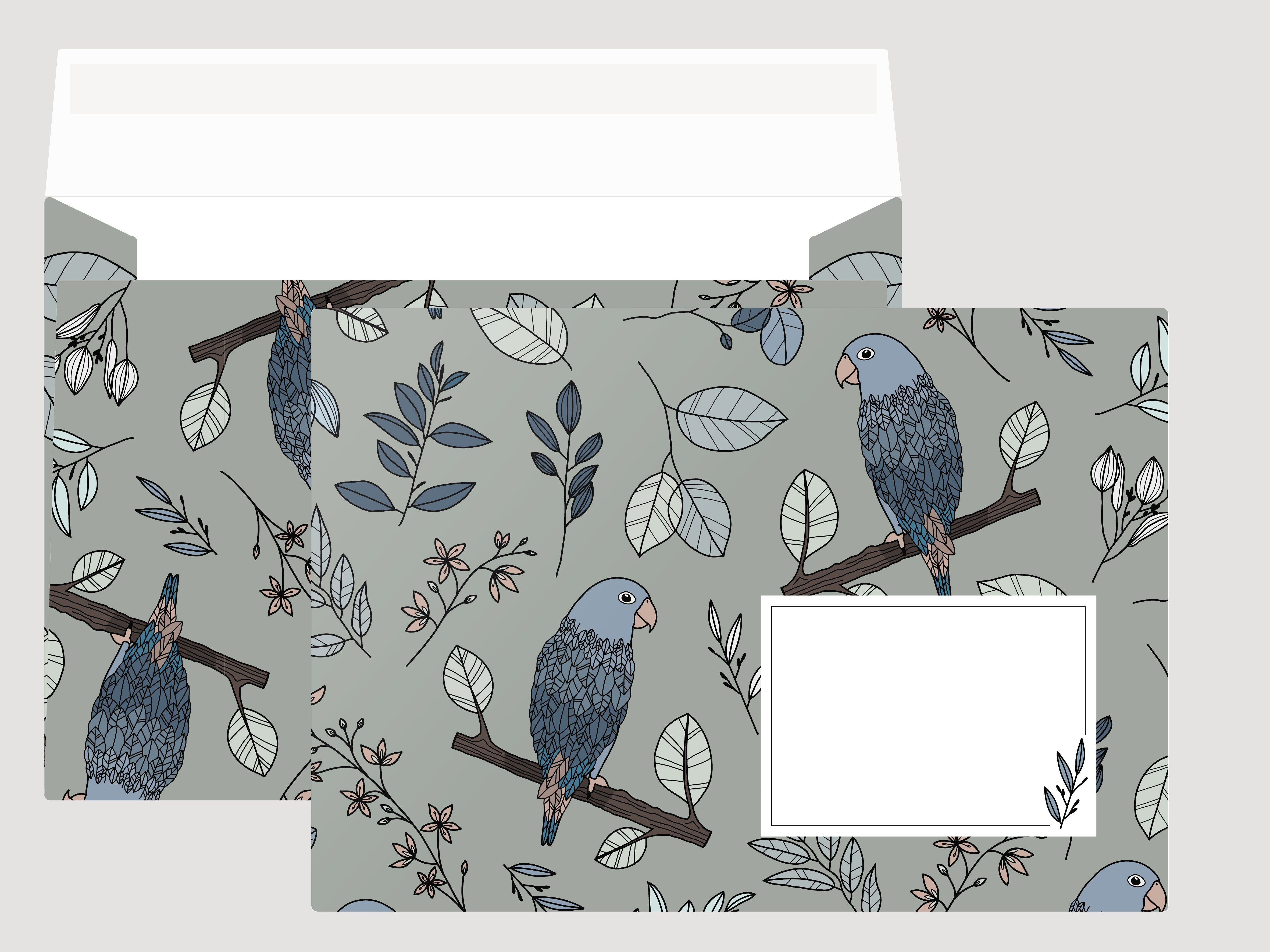 Busta, modello pappagallo