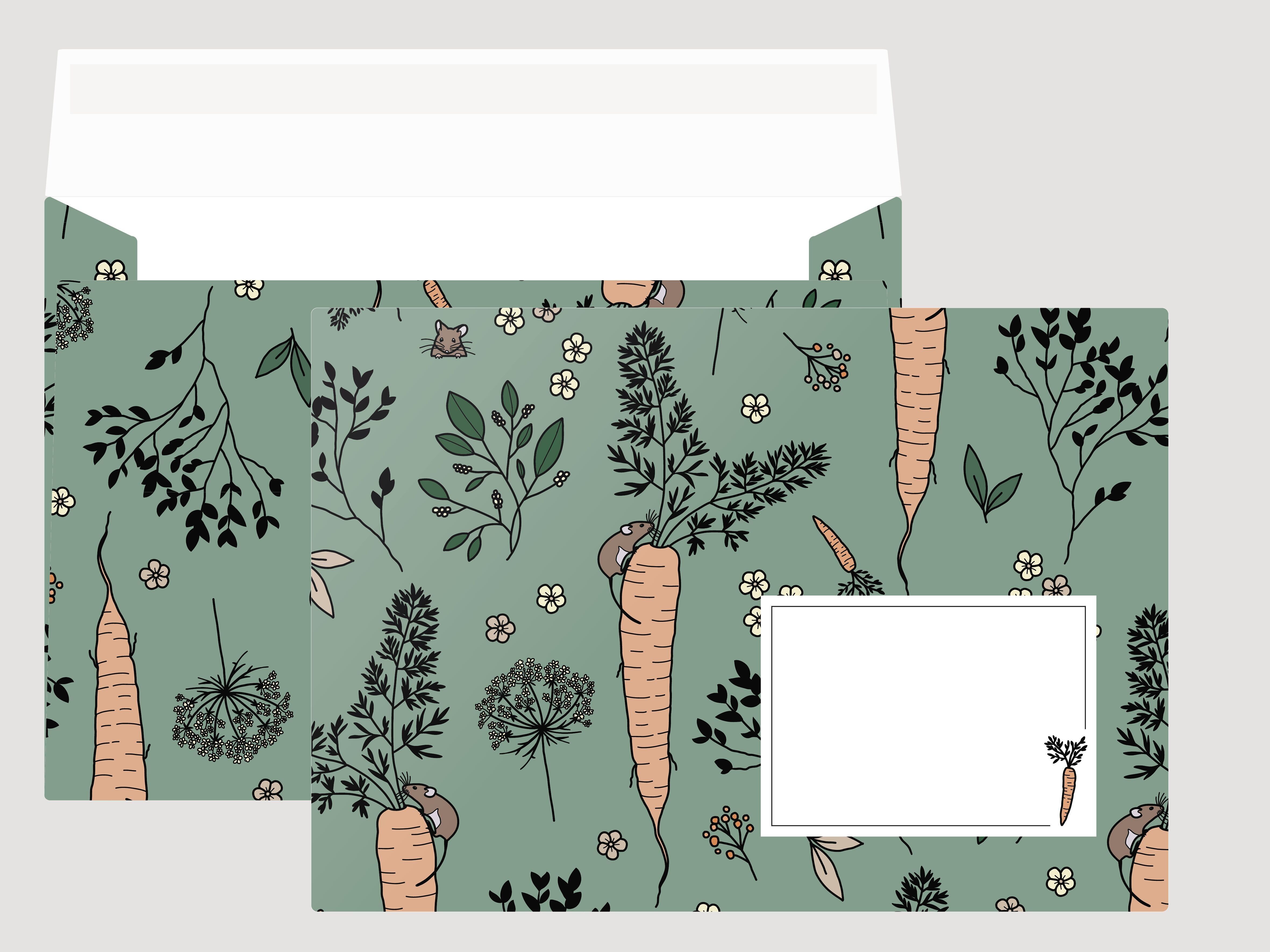 Busta, motivo topo con carota