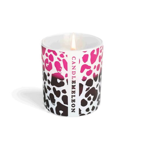 PINK LEOPARD - Colour Changing Soy Woodwick Scented Candle