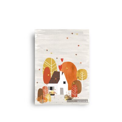 postal - 'feliz hogar otoño'