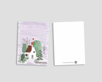 carte postale - décembre - 'joyeux Noël à la maison' 3