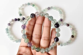 Multi Fluorite Bracelet, Crystal Bracelet (Self-Discipline and Clarity ) 10