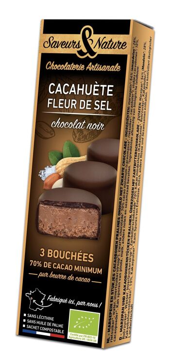 Bouchées cacahuètes & fleur de sel enrobées de chocolat noir