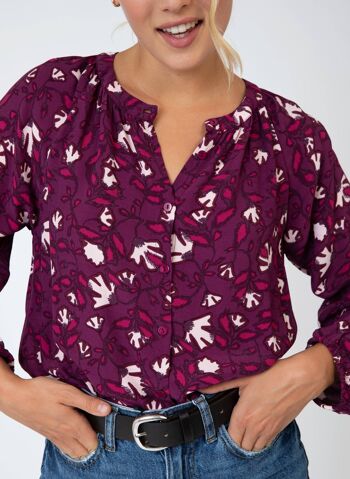 Blouse ample et imprimée KASSELI amina fushia 3