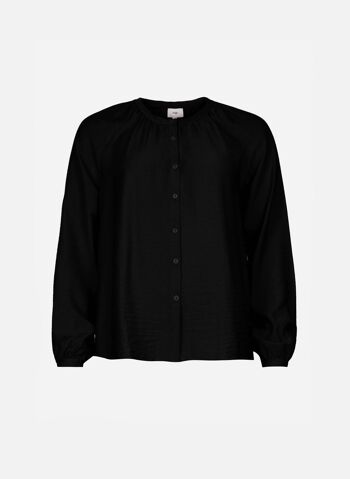 Blouse évasée et froncée KASSELIA noir