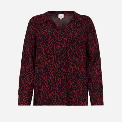 Blouse imprimée à manches longues KATISSA dacha rouge