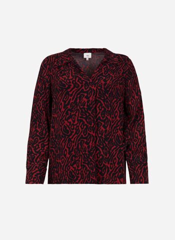 Blouse imprimée à manches longues KATISSA dacha rouge