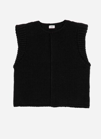 Cardigan sans manches en maille LEGRINGOU noir