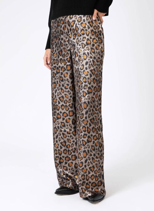 Pantalon large et fluide POLITY leopard