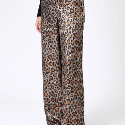 Pantalon large et fluide POLITY leopard