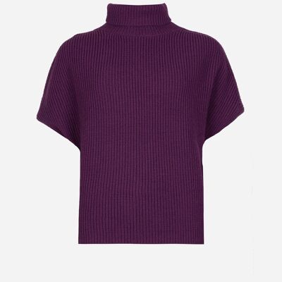 Maglione viola LEPONY a collo alto