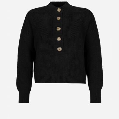 Black VANELLY knit trucker sweater