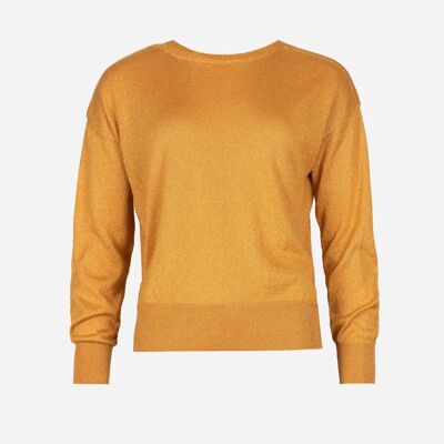 Maglione LEREVE con scollo a barchetta color oro