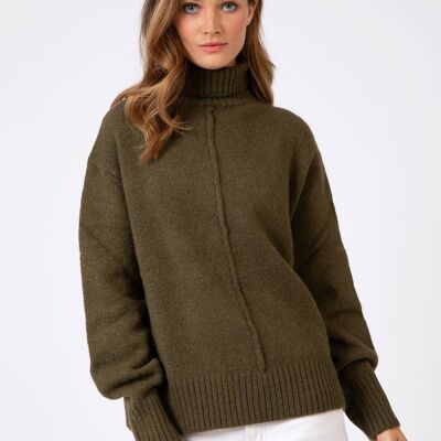 LIPY army knit turtleneck sweater