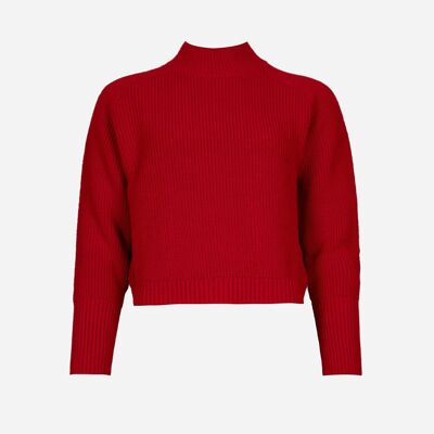 Comodo maglione lavorato a maglia LALANE rosso