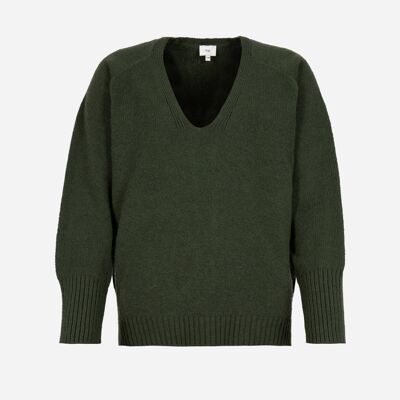 VALDEA army long-sleeved knitted sweater