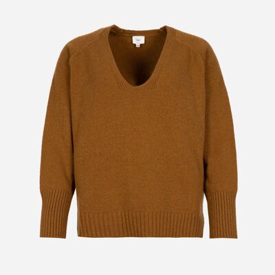 Long-sleeved knitted sweater VALDEA gold