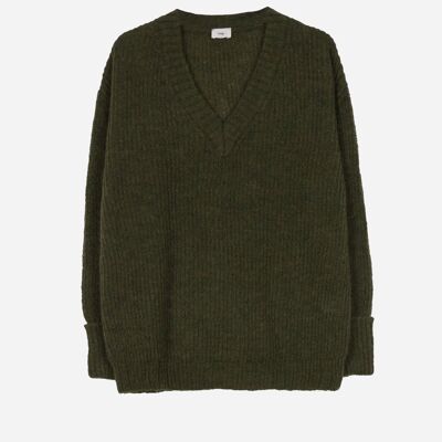 Flauschiger Strickpullover LEROSY army