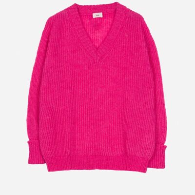 Fluffy knit sweater LEROSY fuchsia